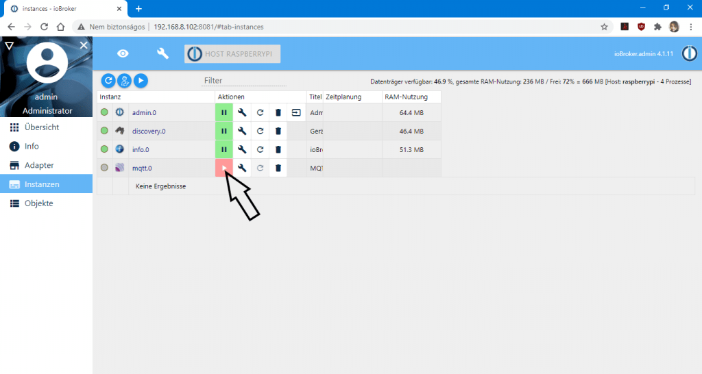 Indítsuk el az MQTT adaptert... Indítsuk el az MQTT adaptert...