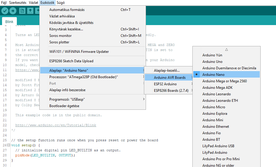 Arduino - Wählen Sie das Motherboard aus. Arduino - Wählen Sie das Motherboard aus.
