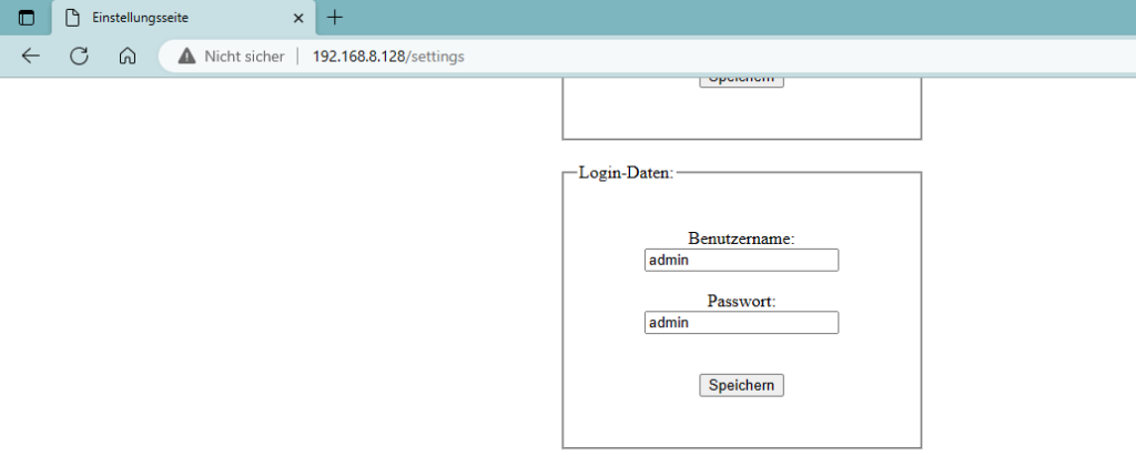 ESP32 asynchroner Webserver Anmeldedaten änderung
