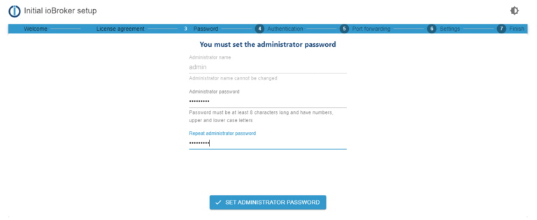 iobroker - Set admin password