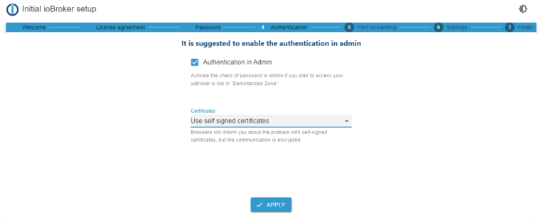 iobroker - login required