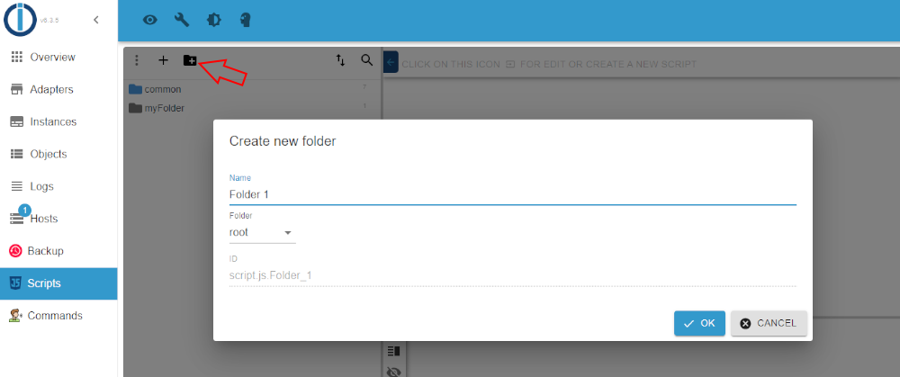 You can create a new folder using the folder icon with the "+" sign You can create a new folder using the folder icon with the "+" sign