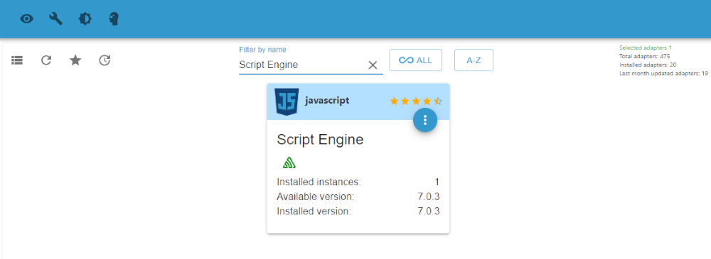 install an instance of the javascript adapter install an instance of the javascript adapter