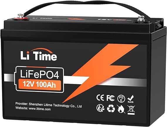 12V 100Ah LiFePO4 Lithiumbatterie, 1280Wh, 100A BMS, bis zu 15000 Ladezyklen.